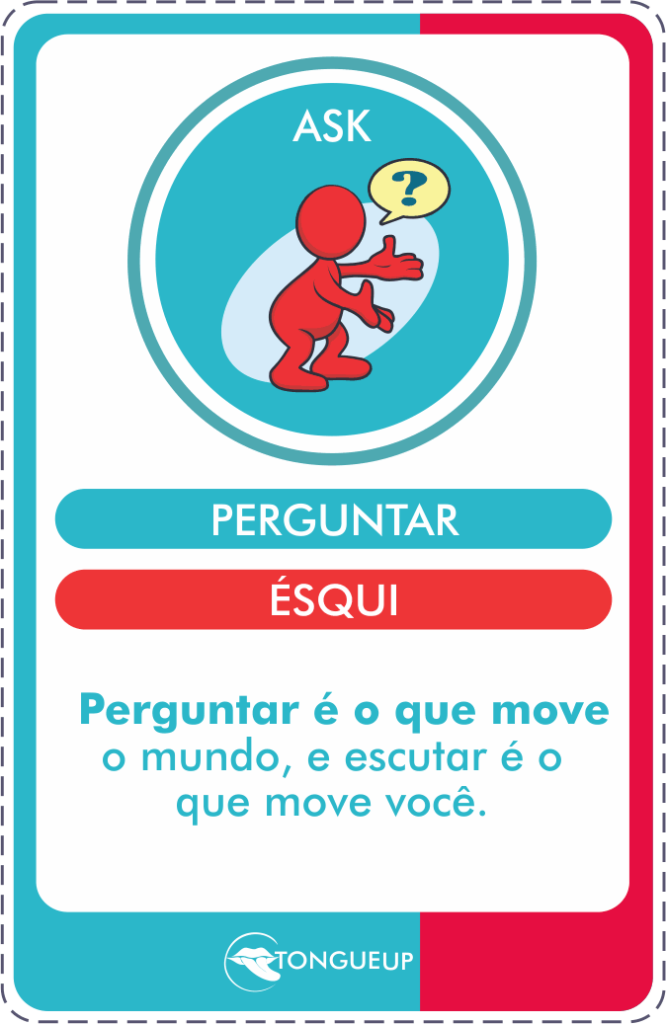 Ask - Carta do baralho inglês TongueUp.